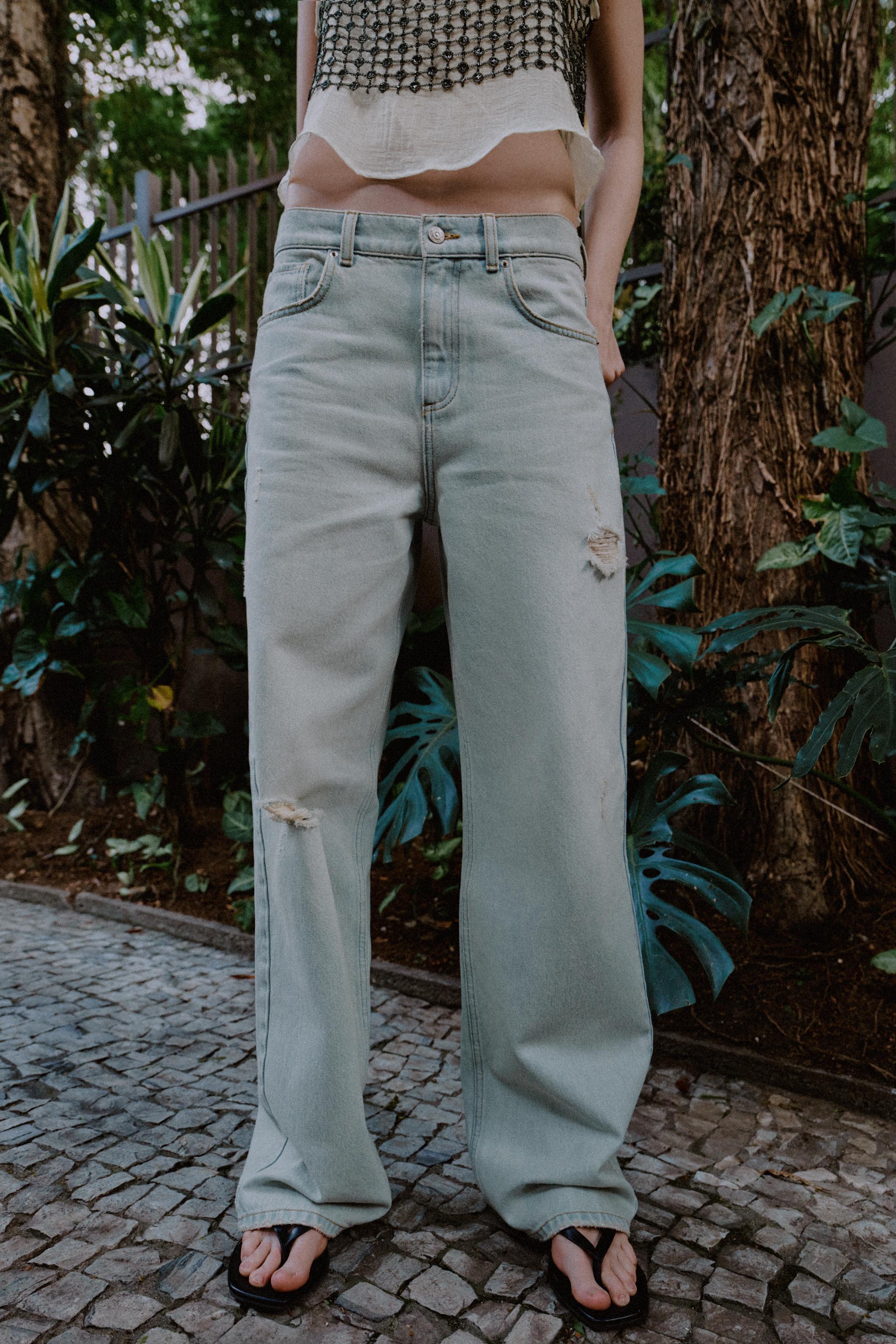 Z1975 MID-RISE RIPPED STRAIGHT JEANS